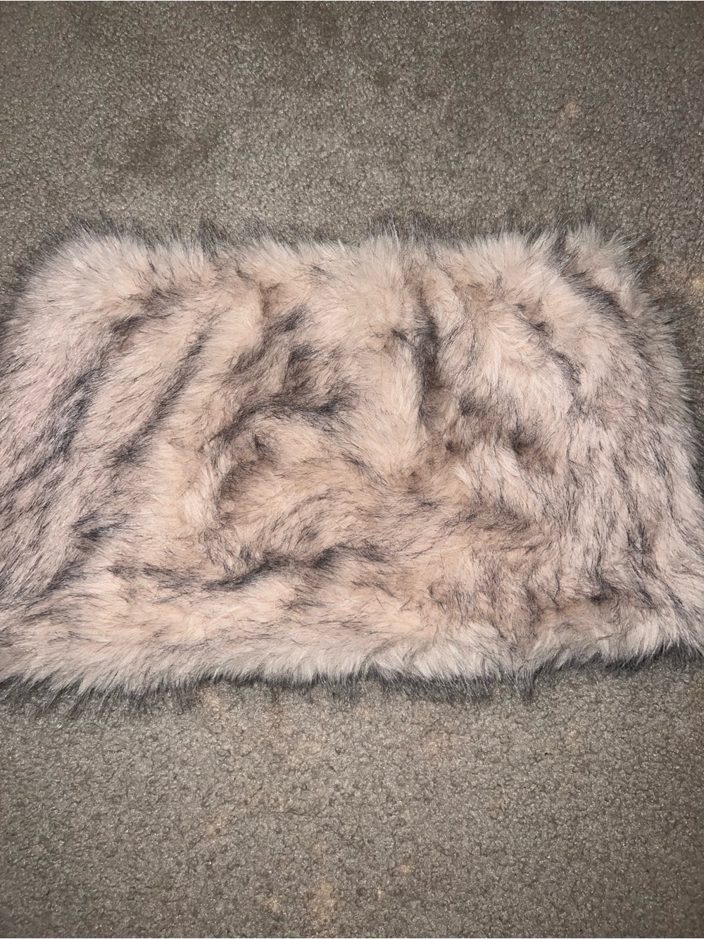 Faux Fur Mini Skirt Cream/Gray/Black